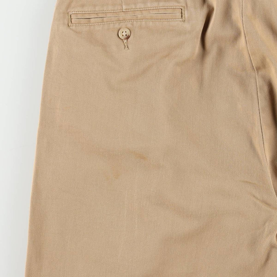 Ralph Lauren POLO by Ralph Lauren ANDREW PANT, two-pleat chino pants, men's, W32 equivalent cotton beige type brown Vintage Second Hand