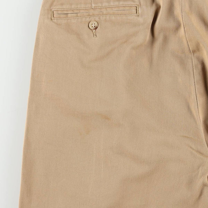 Ralph Lauren POLO by Ralph Lauren ANDREW PANT, two-pleat chino pants, men's, W32 equivalent cotton beige type brown Vintage Second Hand