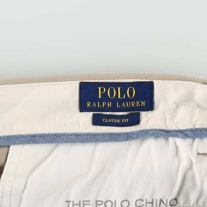 Ralph Lauren POLO RALPH LAUREN CLASSIC FIT Chino Pants, Men's W35 (approx.) cotton Khaki type beige Vintage Second Hand