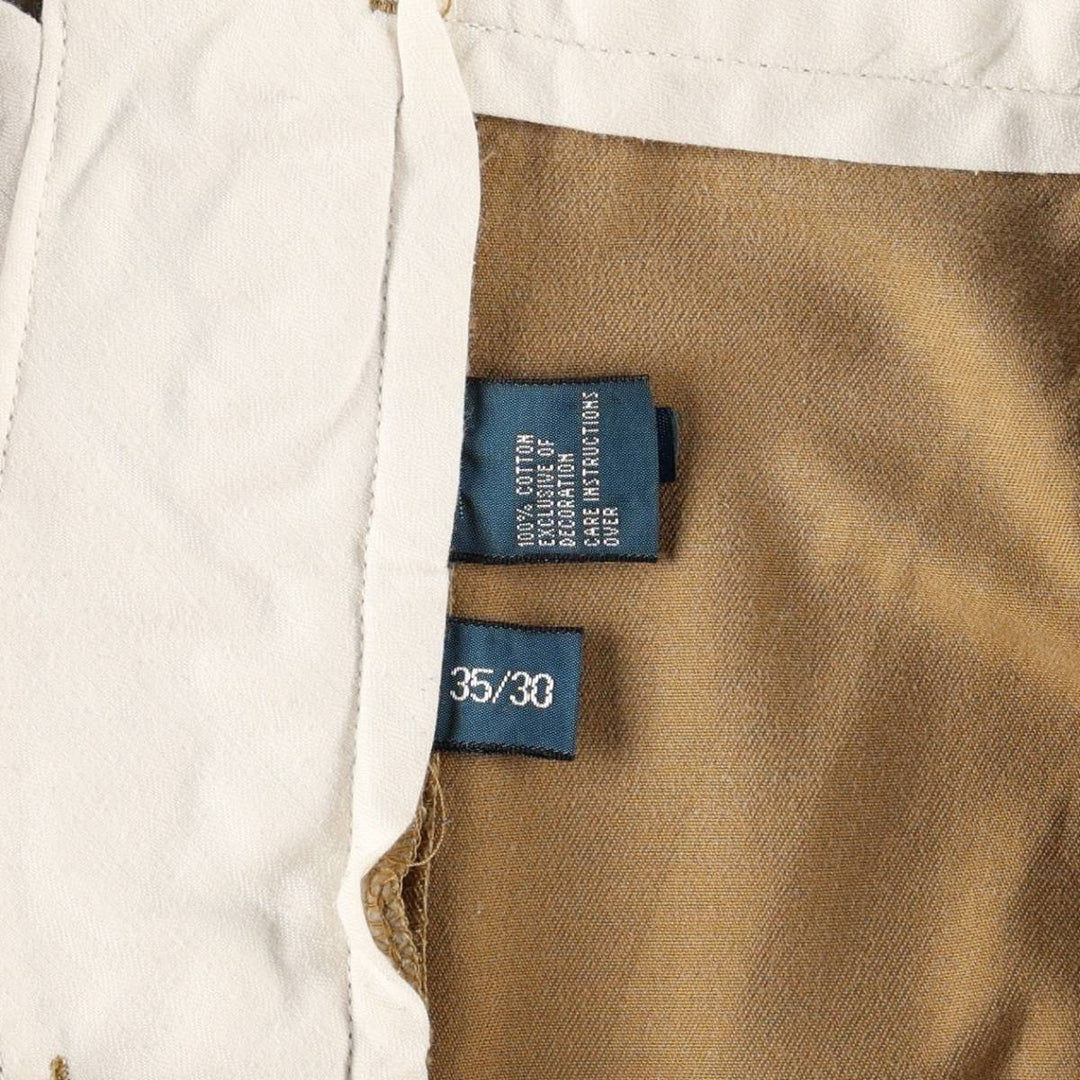 Ralph Lauren POLO by Ralph Lauren ETHAN PANT, two-pleat chino pants, men's size W35 cotton brick settler Vintage Second Hand
