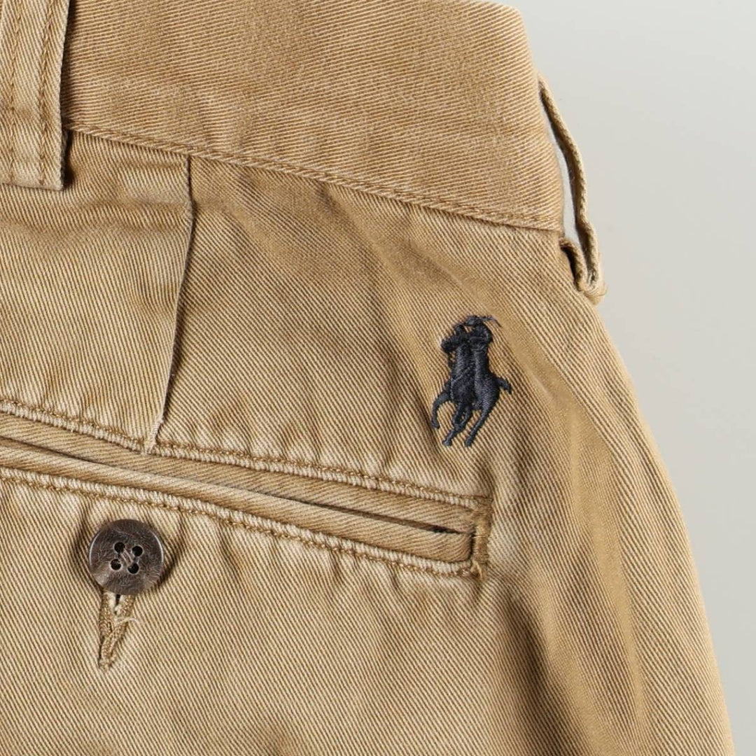 Ralph Lauren POLO by Ralph Lauren ETHAN PANT, two-pleat chino pants, men's size W35 cotton brick settler Vintage Second Hand