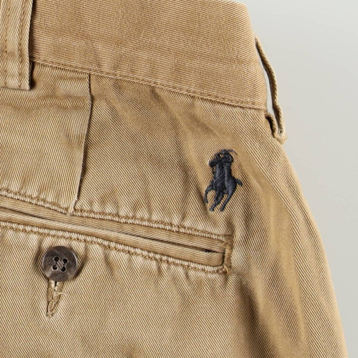Ralph Lauren POLO by Ralph Lauren ETHAN PANT, two-pleat chino pants, men's size W35 cotton brick settler Vintage Second Hand