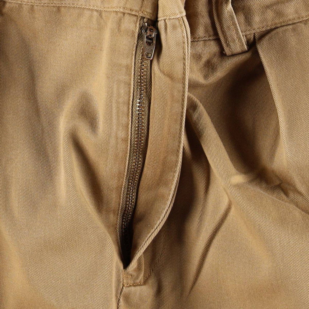 Ralph Lauren POLO by Ralph Lauren ETHAN PANT, two-pleat chino pants, men's size W35 cotton brick settler Vintage Second Hand