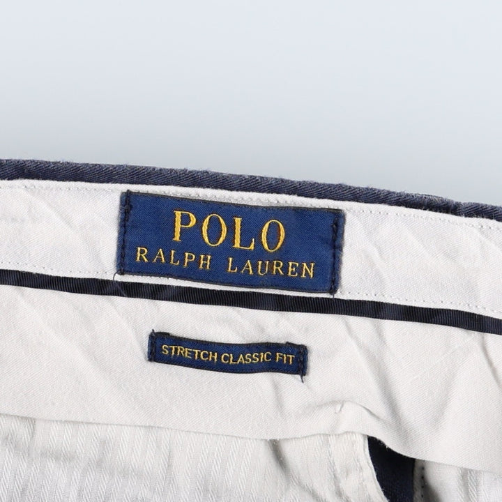 Ralph Lauren POLO RALPH LAUREN STRETCH CLASSIC FIT Chino Pants, Men's W37 (approx.) cotton navy blue type Vintage Second Hand