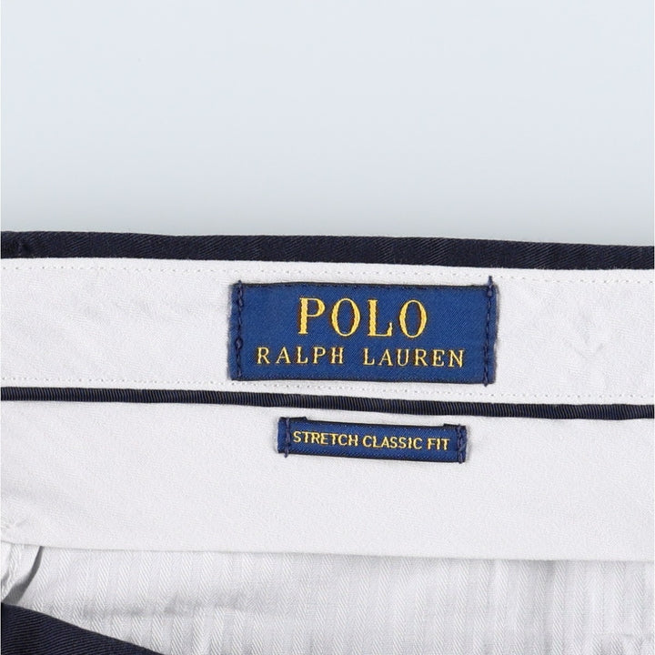Ralph Lauren POLO RALPH LAUREN Stretch Classic Fit Chino Pants, Men's Size W34 (approx.) cotton navy blue type Vintage Second Hand
