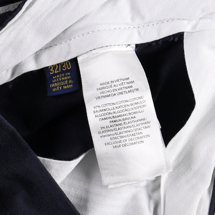 Ralph Lauren POLO RALPH LAUREN Stretch Classic Fit Chino Pants, Men's Size W34 (approx.) cotton navy blue type Vintage Second Hand