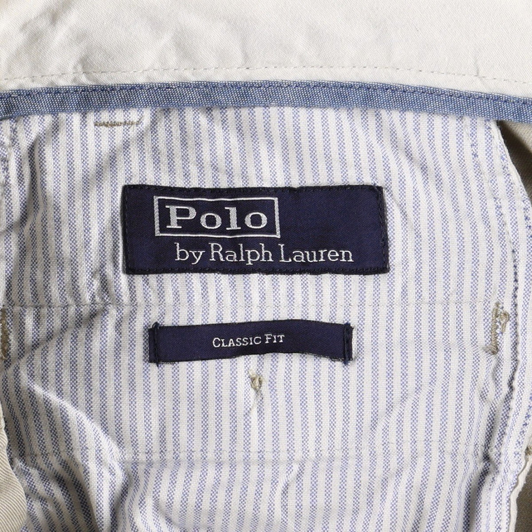 Ralph Lauren POLO by Ralph Lauren Classic Fit Two-Pleated Chino Pants, Men's, Size W32 cotton Beige type Vintage Second Hand