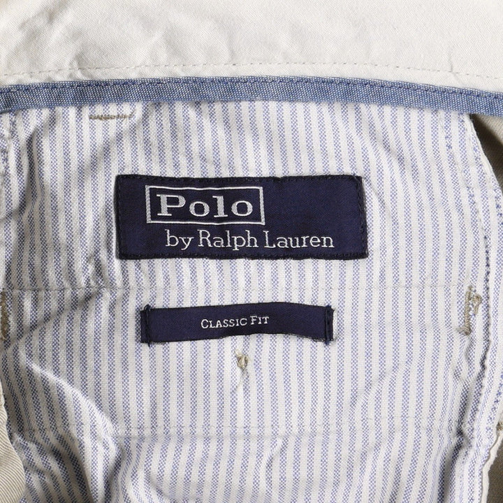 Ralph Lauren POLO by Ralph Lauren Classic Fit Two-Pleated Chino Pants, Men's, Size W32 cotton Beige type Vintage Second Hand