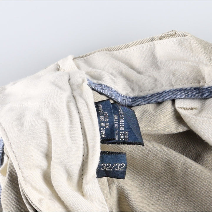 Ralph Lauren POLO by Ralph Lauren Classic Fit Two-Pleated Chino Pants, Men's, Size W32 cotton Beige type Vintage Second Hand