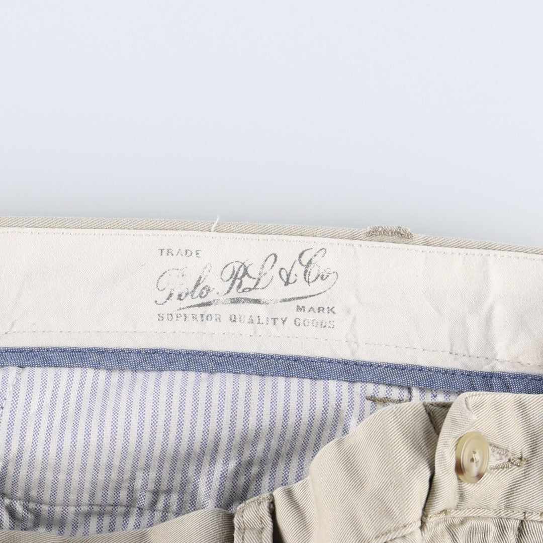 Ralph Lauren POLO by Ralph Lauren Classic Fit Two-Pleated Chino Pants, Men's, Size W32 cotton Beige type Vintage Second Hand