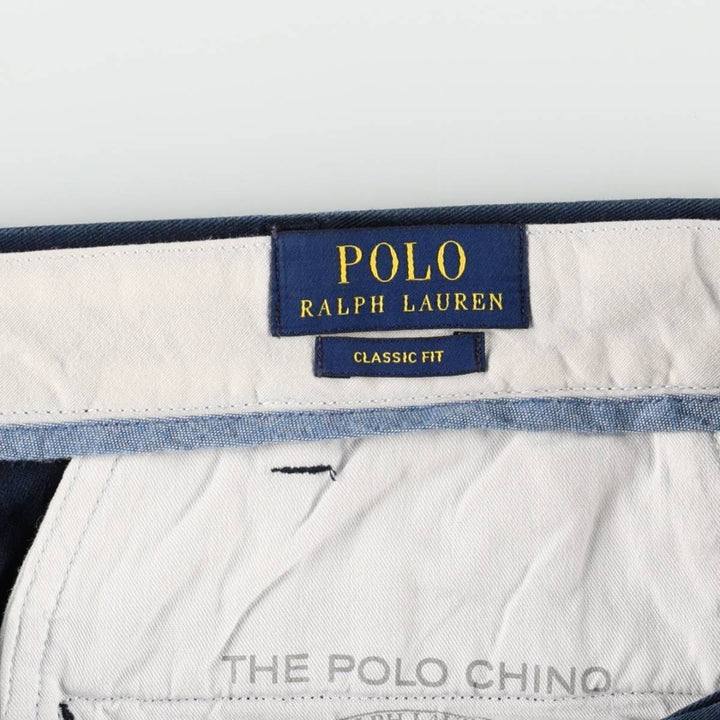 Ralph Lauren POLO RALPH LAUREN Classic Fit Chino Pants, Men's, Size W36 cotton navy blue type Vintage Second Hand