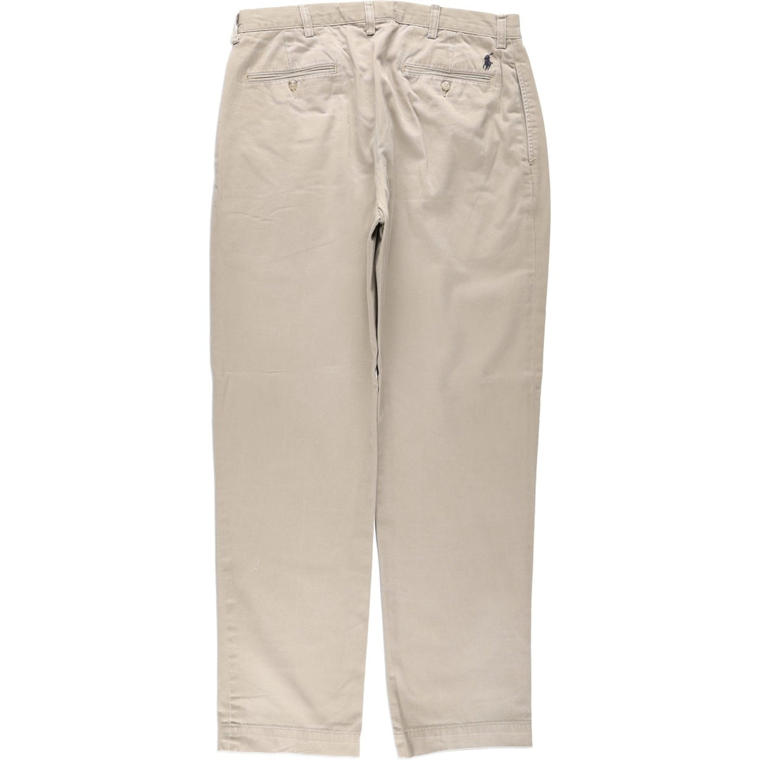 Ralph Lauren POLO by Ralph Lauren ETHAN PANT Two-pleat chino pants for men, size W34 cotton Beige type Vintage Second Hand