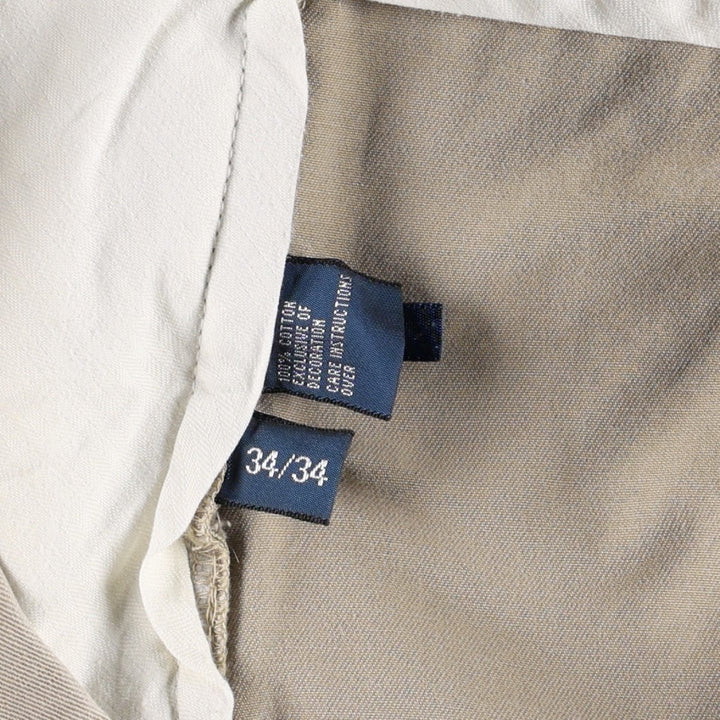 Ralph Lauren POLO by Ralph Lauren ETHAN PANT Two-pleat chino pants for men, size W34 cotton Beige type Vintage Second Hand