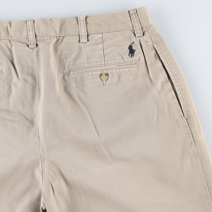 Ralph Lauren POLO by Ralph Lauren ETHAN PANT Two-pleat chino pants for men, size W34 cotton Beige type Vintage Second Hand