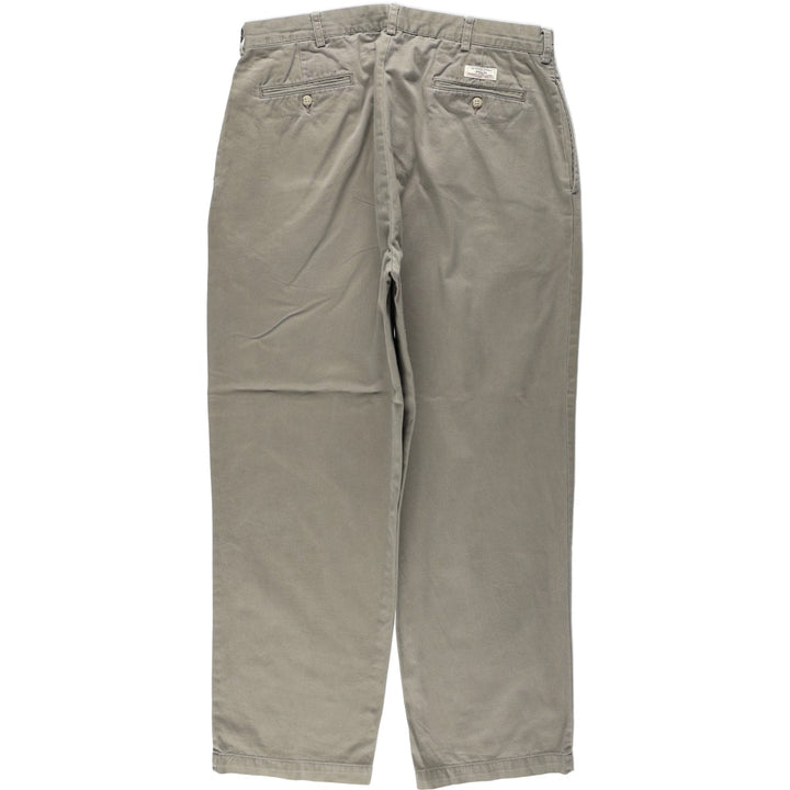 Ralph Lauren POLO by Ralph Lauren ANDREW PANT, two-pleat chino pants, men's, W35 equivalent cotton Khaki type brown Vintage Second Hand