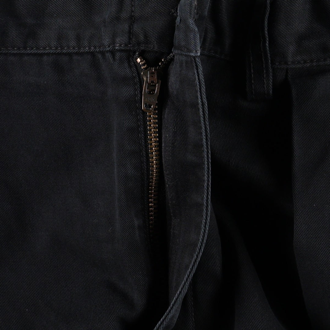 Ralph Lauren POLO by Ralph Lauren ETHAN PANT, two-pleat chino pants, men's size W35 cotton black type Vintage Second Hand