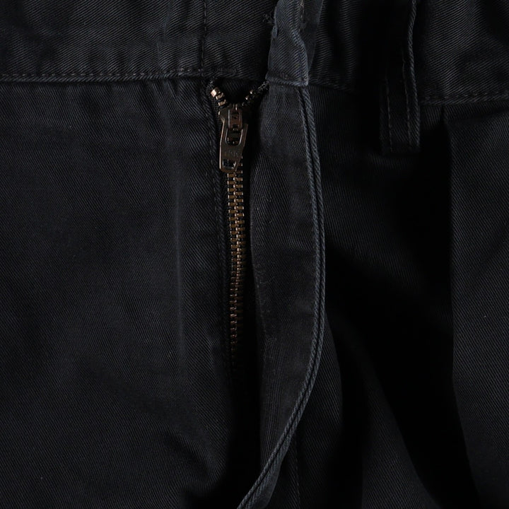 Ralph Lauren POLO by Ralph Lauren ETHAN PANT, two-pleat chino pants, men's size W35 cotton black type Vintage Second Hand