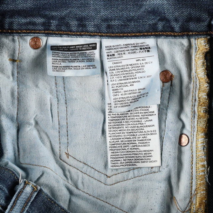 Levi's 501 straight denim pants for men, size W32 cotton blue type Vintage Second Hand