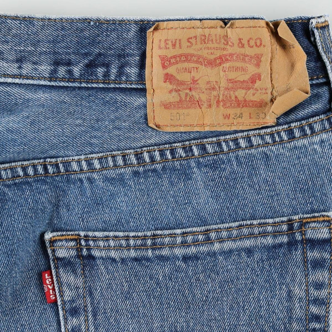Levi's 501 straight denim pants for men, size W35 cotton blue type Vintage Second Hand