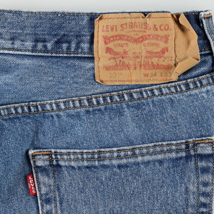 Levi's 501 straight denim pants for men, size W35 cotton blue type Vintage Second Hand