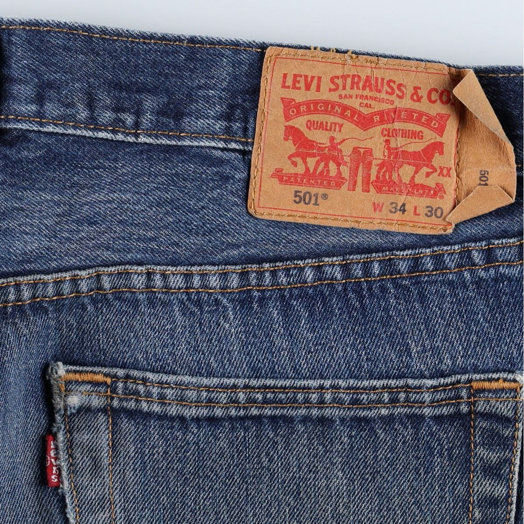 Levi's 505-0115 Straight Denim Pants, Men's W35 (approx.) cotton blue type Vintage Second Hand