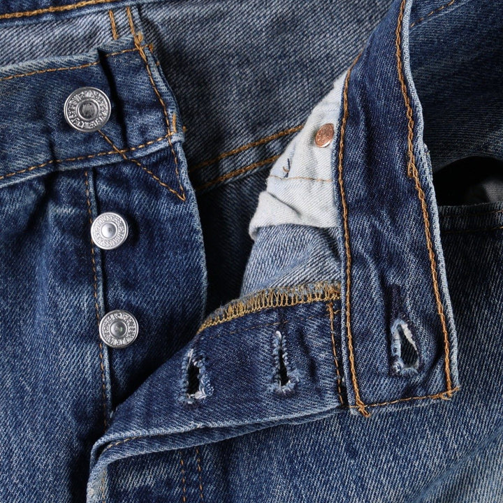 Levi's 505-0115 Straight Denim Pants, Men's W35 (approx.) cotton blue type Vintage Second Hand