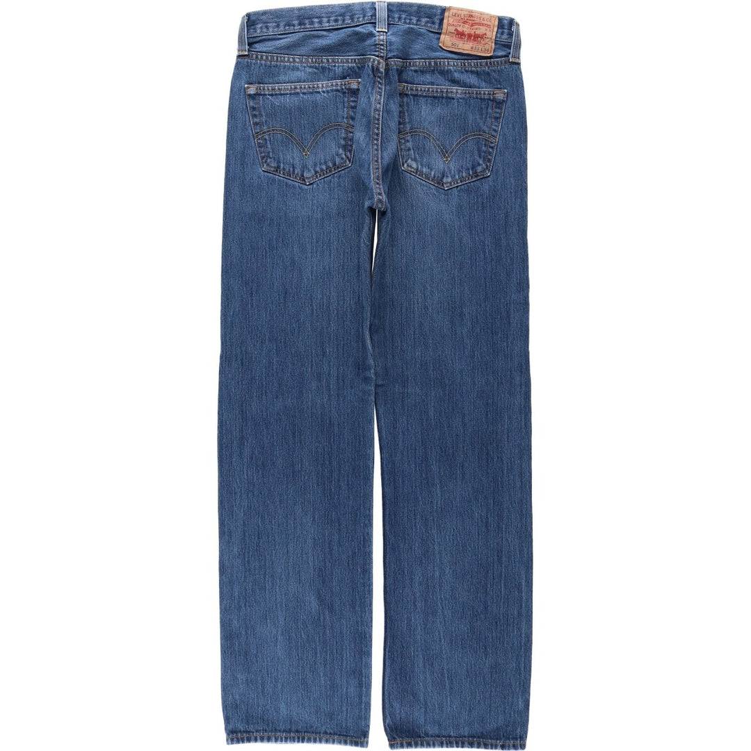 1980'S Levi's 501 Straight Denim Pants, Men's Size W33 (approx.) unclear blue type Vintage Second Hand