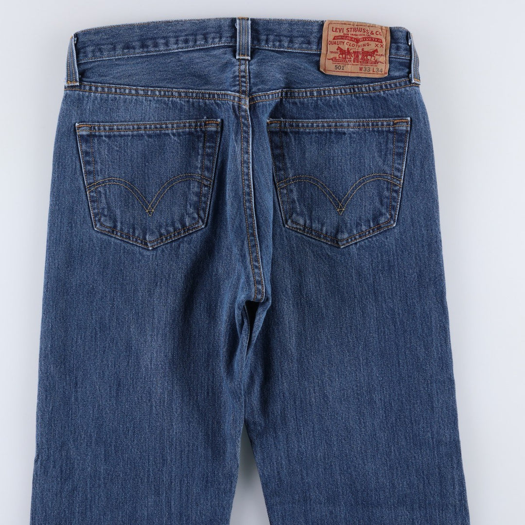 1980'S Levi's 501 Straight Denim Pants, Men's Size W33 (approx.) unclear blue type Vintage Second Hand