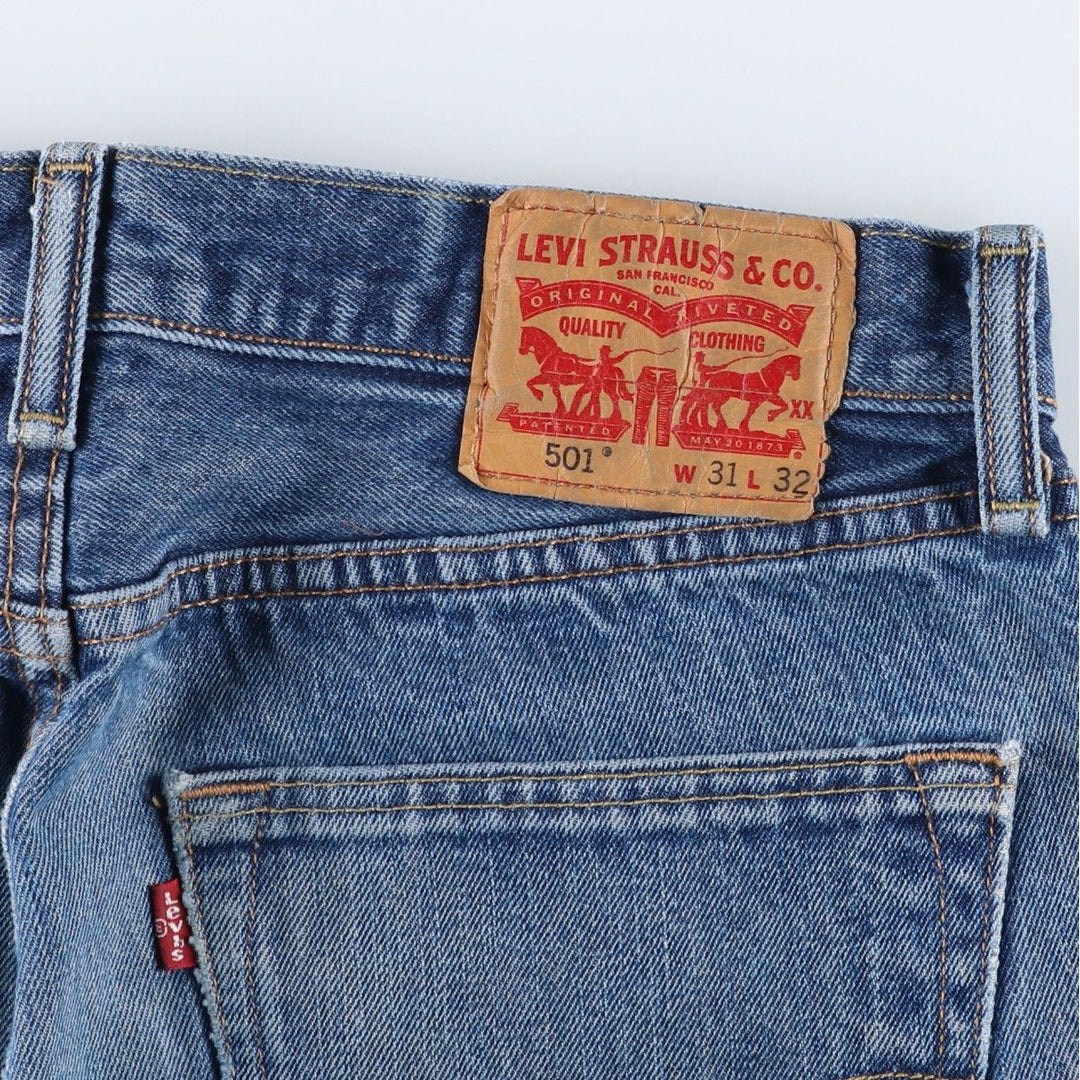 Levi's 501-0194 Straight Denim Pants, Men's W32 (approx.), Vintage cotton blue type Vintage Second Hand