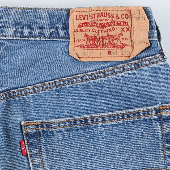 Levi's 501 straight denim pants for men, size W33 cotton blue type Vintage Second Hand