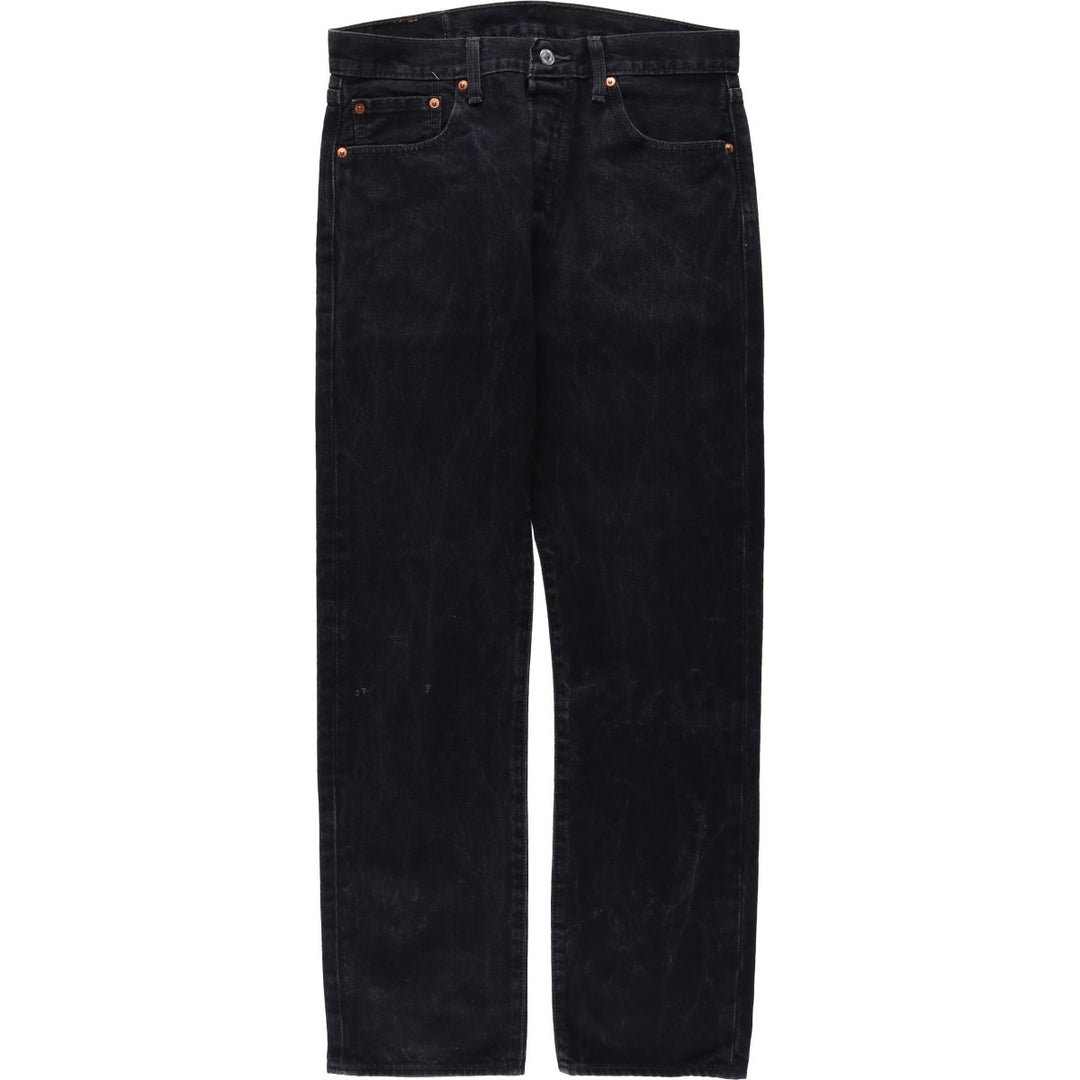 Levi's 501-0660 Black Denim Straight Leg Denim Pants, Men's Size W32 cotton black type Vintage Second Hand