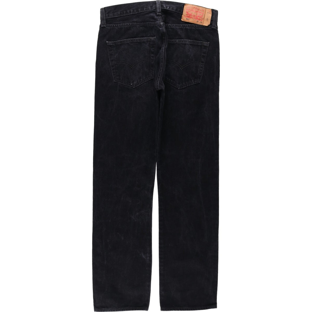 Levi's 501-0660 Black Denim Straight Leg Denim Pants, Men's Size W32 cotton black type Vintage Second Hand
