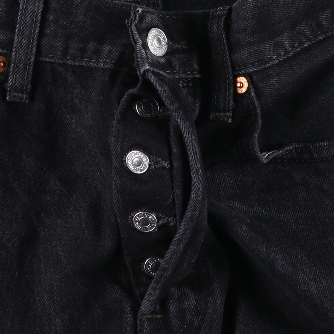 Levi's 501-0660 Black Denim Straight Leg Denim Pants, Men's Size W32 cotton black type Vintage Second Hand
