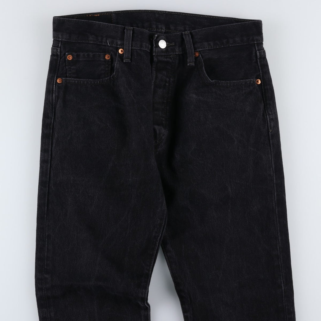 Levi's 501-0660 Black Denim Straight Leg Denim Pants, Men's Size W32 cotton black type Vintage Second Hand