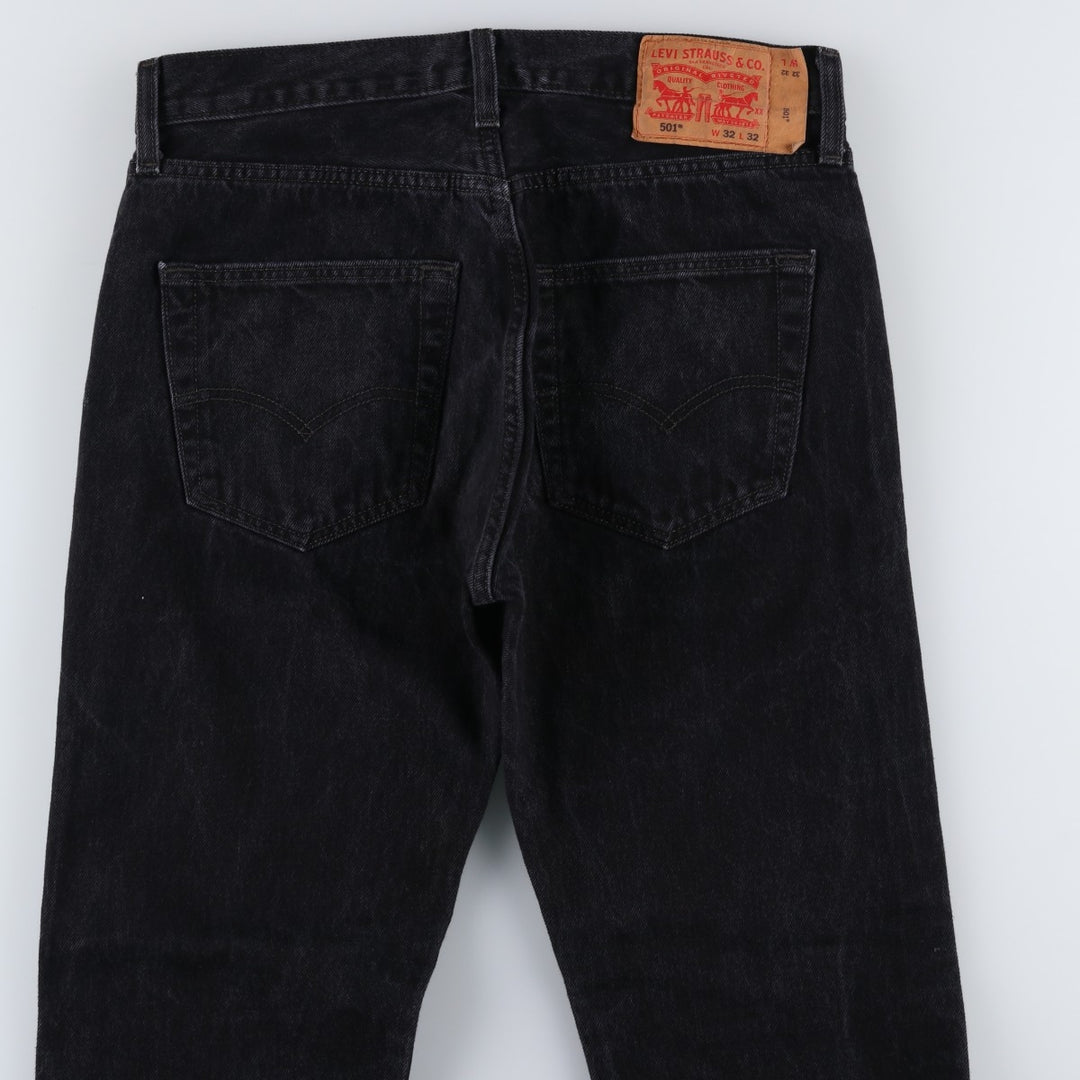 Levi's 501-0660 Black Denim Straight Leg Denim Pants, Men's Size W32 cotton black type Vintage Second Hand