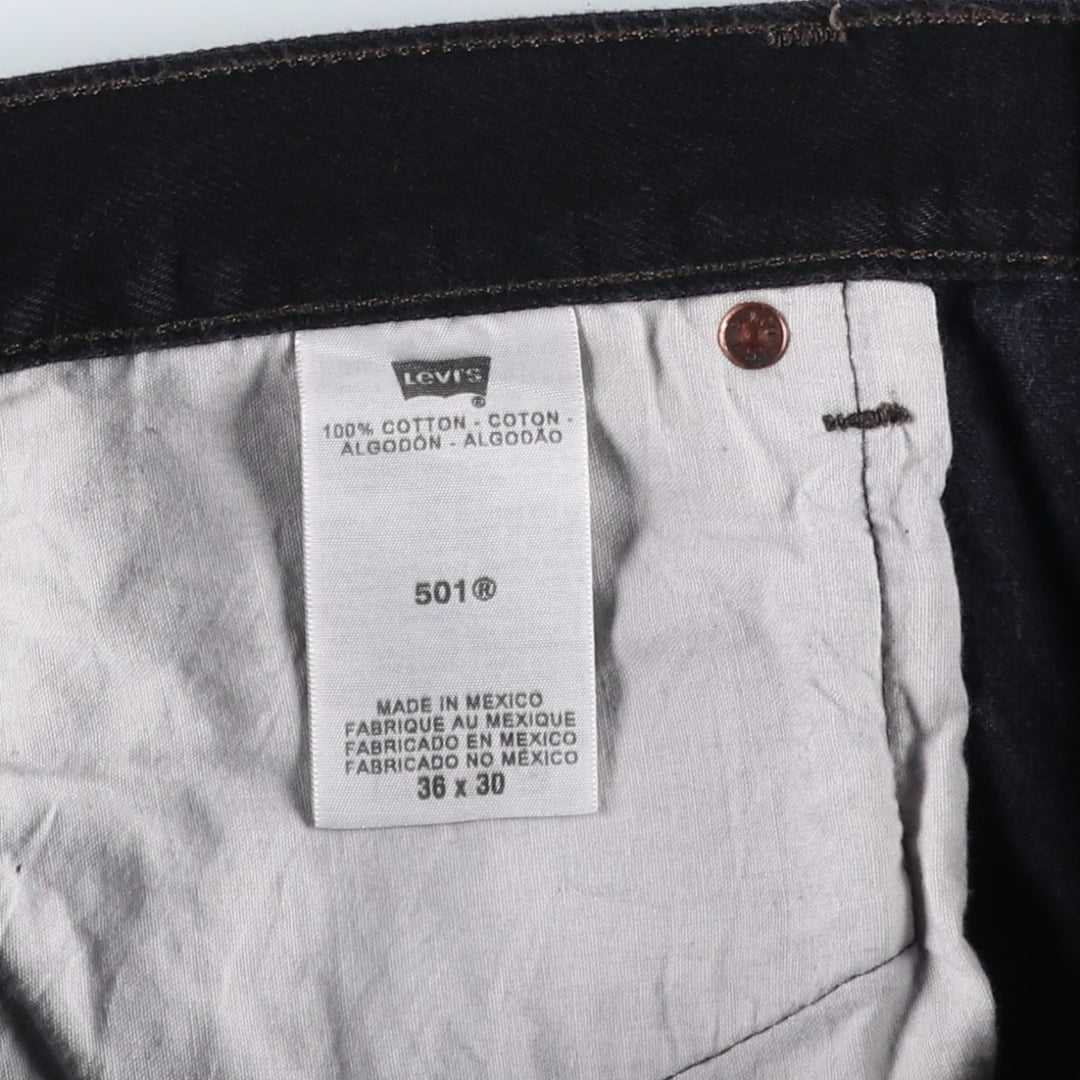 Levi's 501 Straight Leg Button-Fly Black Denim Pants, Men's Size 36 (approx.) cotton black type Vintage Second Hand