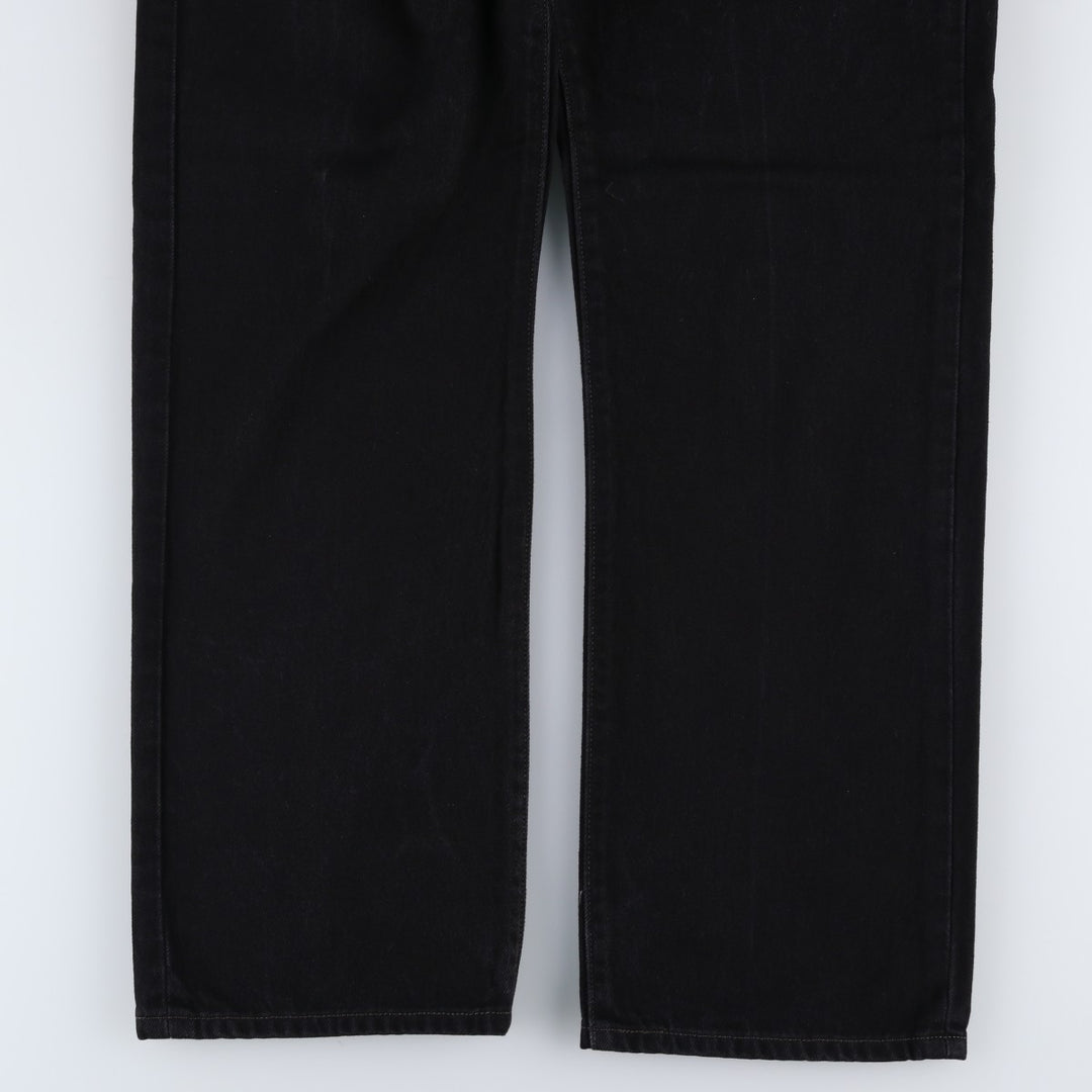 Levi's 501 Straight Leg Button-Fly Black Denim Pants, Men's Size 36 (approx.) cotton black type Vintage Second Hand