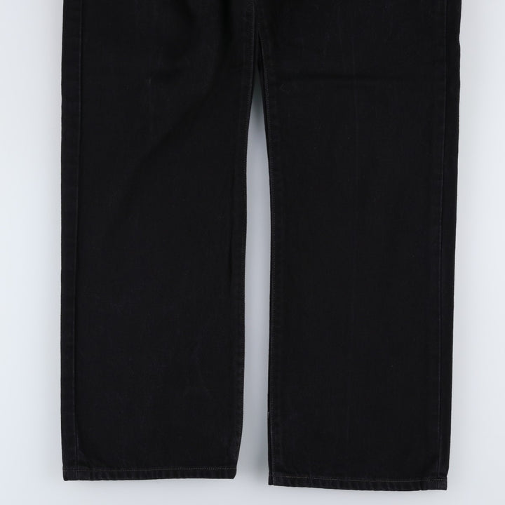 Levi's 501 Straight Leg Button-Fly Black Denim Pants, Men's Size 36 (approx.) cotton black type Vintage Second Hand