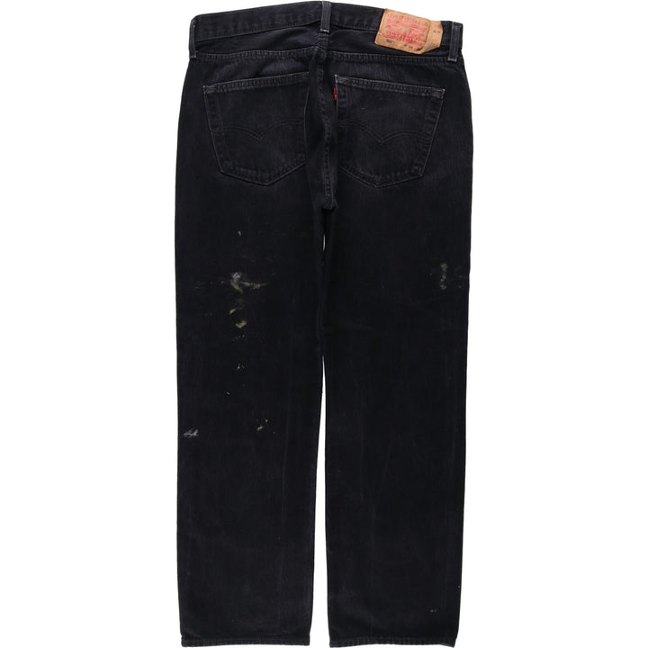 Levi's 501-0660 Black Denim Straight Leg Denim Pants, Men's Size 34 cotton black type Vintage Second Hand