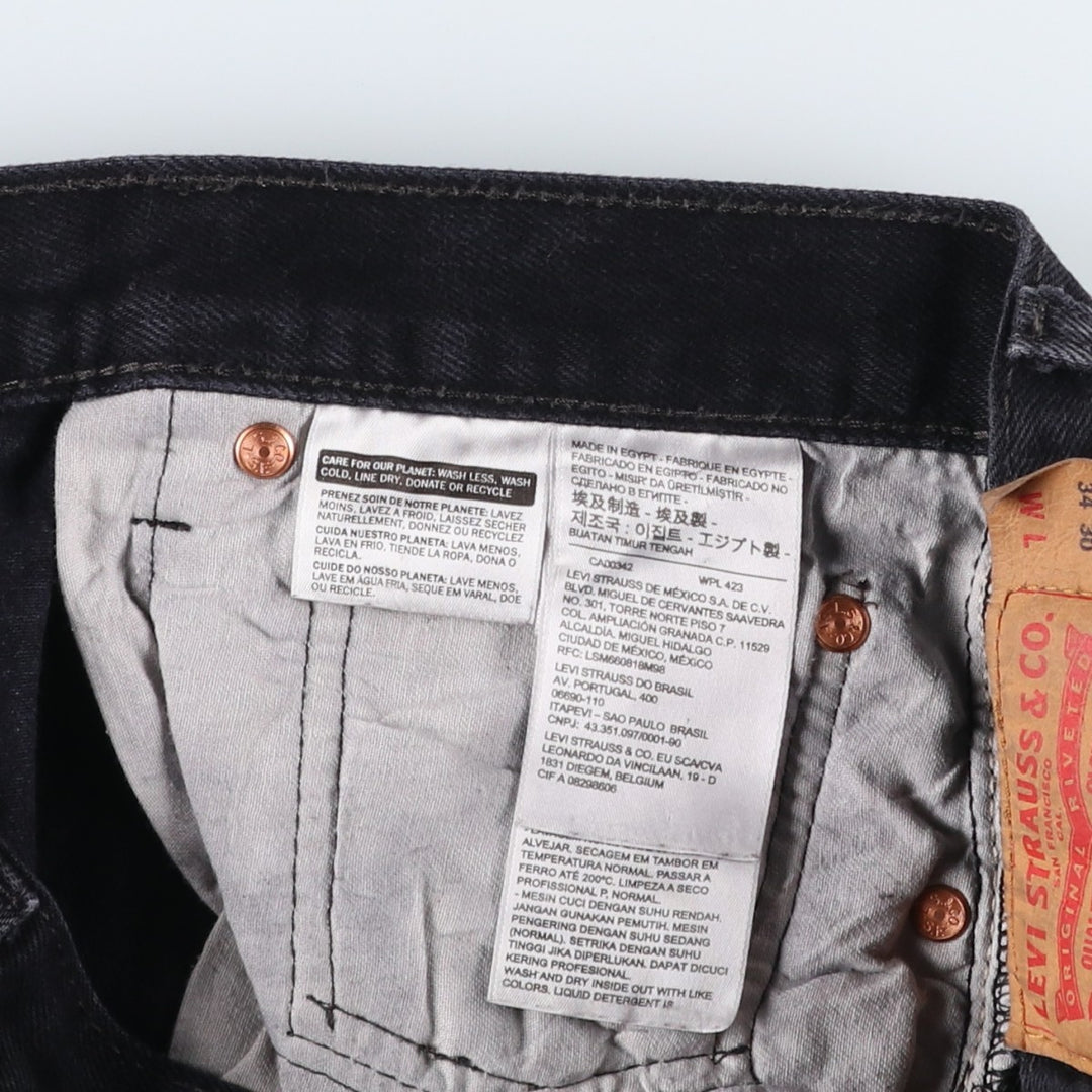 Levi's 501-0660 Black Denim Straight Leg Denim Pants, Men's Size 34 cotton black type Vintage Second Hand