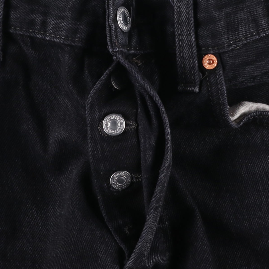 Levi's 501-0660 Black Denim Straight Leg Denim Pants, Men's Size 34 cotton black type Vintage Second Hand
