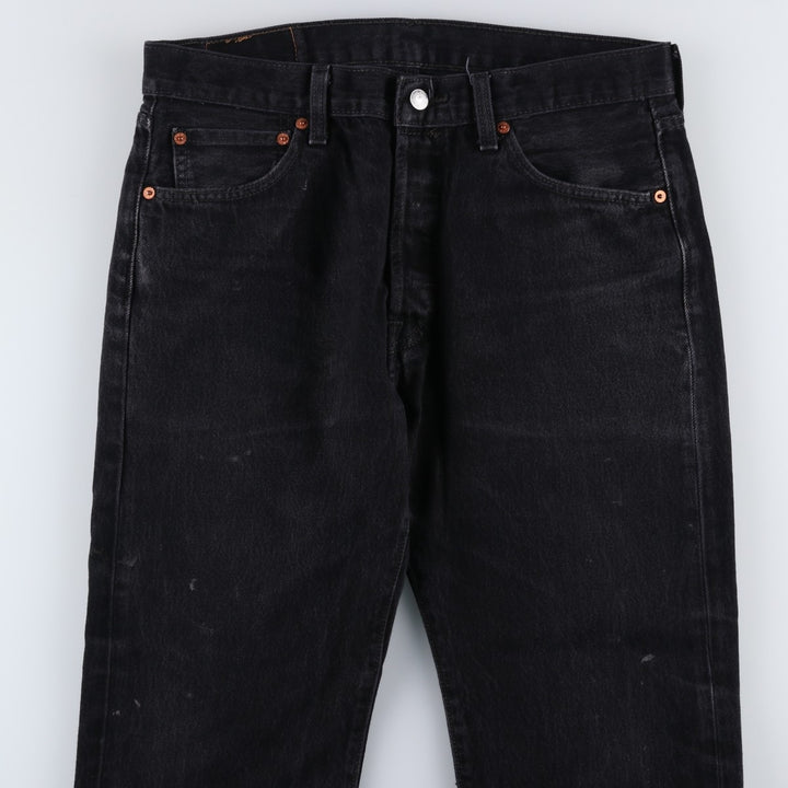 Levi's 501-0660 Black Denim Straight Leg Denim Pants, Men's Size 34 cotton black type Vintage Second Hand