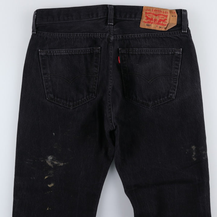 Levi's 501-0660 Black Denim Straight Leg Denim Pants, Men's Size 34 cotton black type Vintage Second Hand