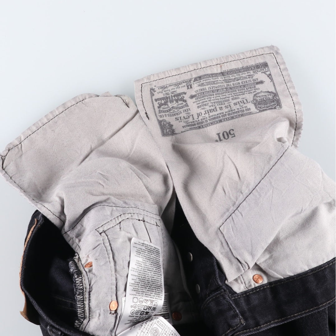 Levi's 501-0660 Black Denim Straight Leg Denim Pants, Men's Size 34 cotton black type Vintage Second Hand
