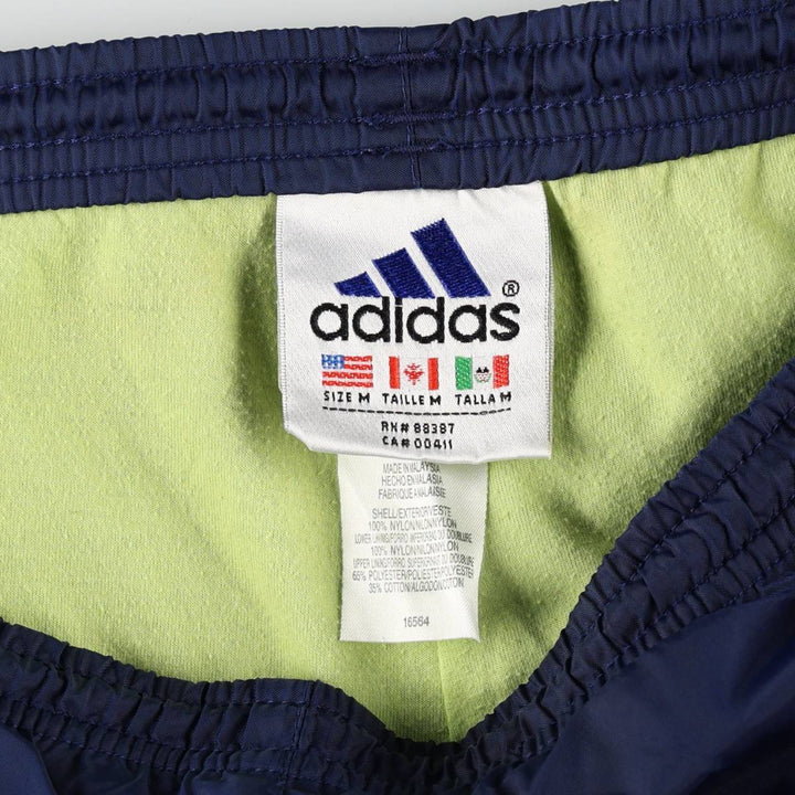 Vintage 90s-00'S Adidas nylon pants, crinkle pants, men's size M Nylon navy blue type Vintage Second Hand