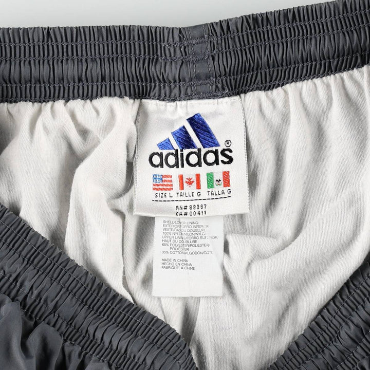 Vintage 90s-00'S Adidas nylon pants, crinkle pants, men's size L Nylon gray type Vintage Second Hand