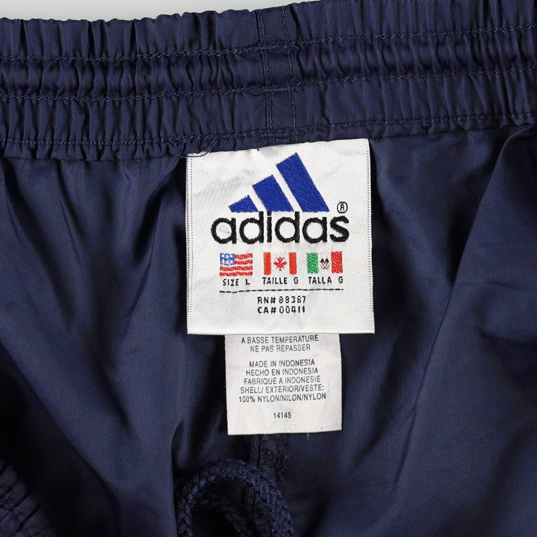 Vintage 90s-00'S Adidas nylon pants, crinkle pants, men's size L Nylon navy blue type Vintage Second Hand