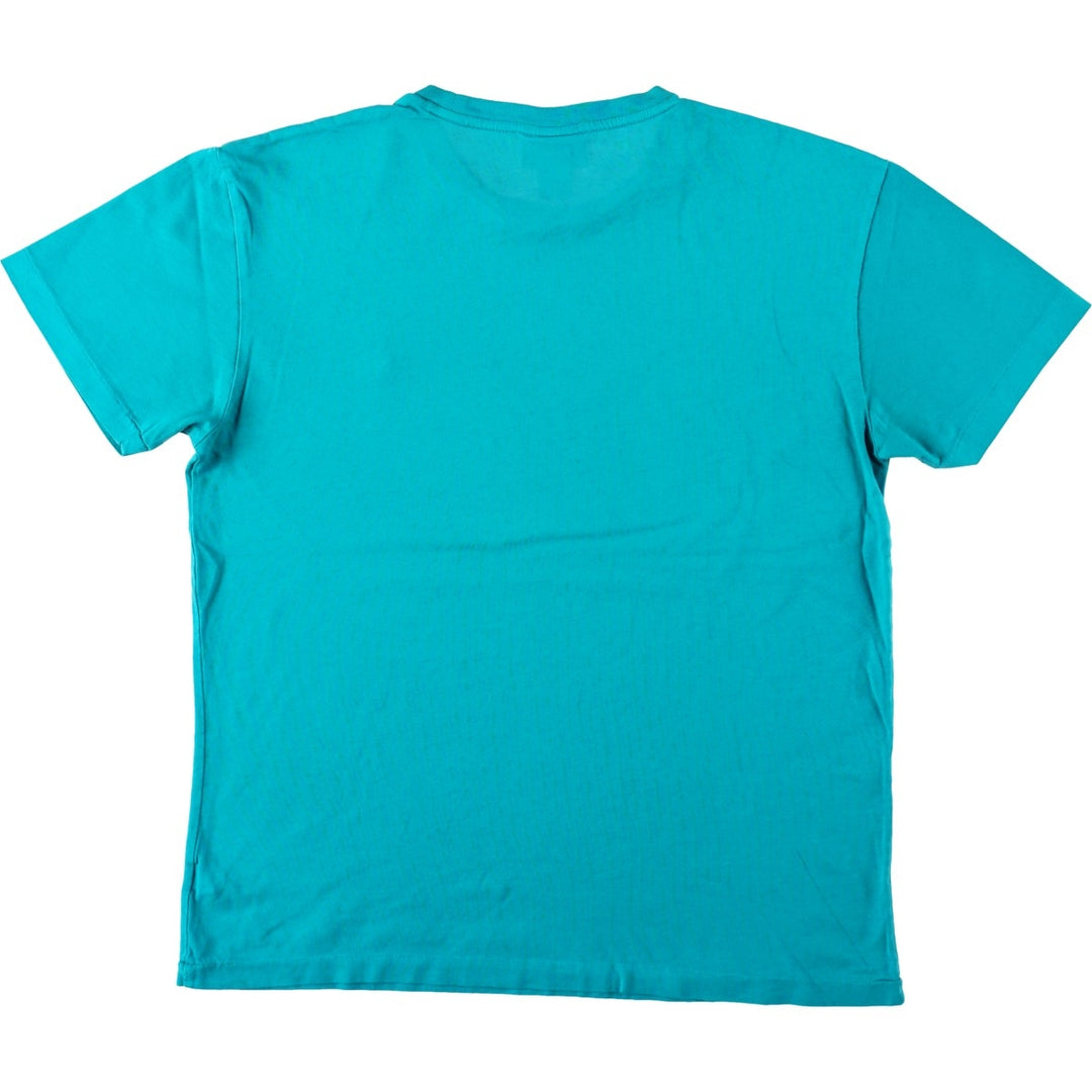 Ralph Lauren POLO by Ralph Lauren Short-Sleeve T-Shirt with One-Point Logo Pocket, Men's Size S (approx.) cotton turquoise blue Vintage Second Hand