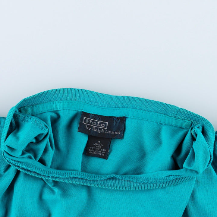 Ralph Lauren POLO by Ralph Lauren Short-Sleeve T-Shirt with One-Point Logo Pocket, Men's Size S (approx.) cotton turquoise blue Vintage Second Hand