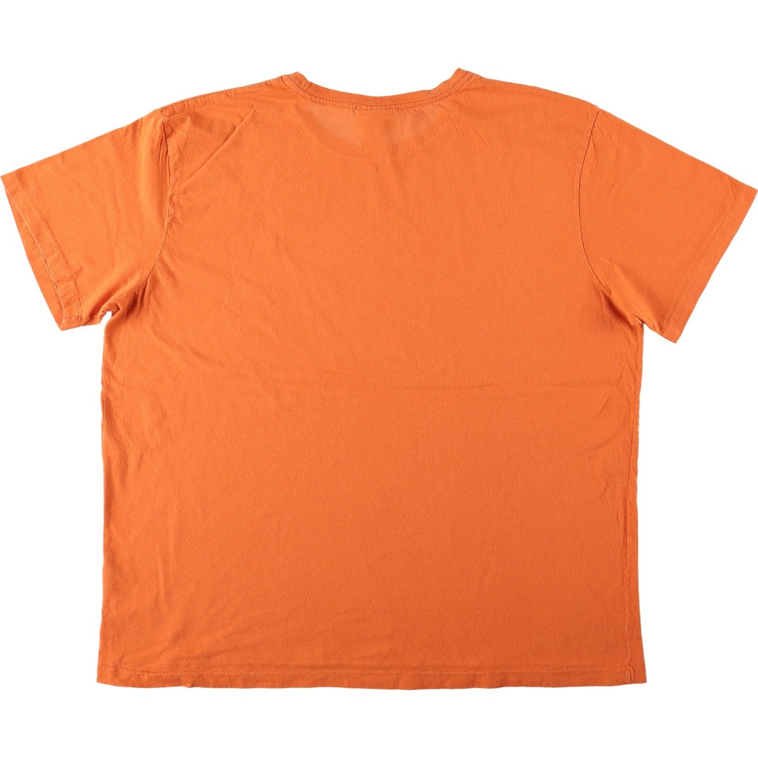 Ralph Lauren POLO by Ralph Lauren Short-Sleeve T-Shirt with One-Point Logo, Men's Size XL (approx.) cotton orange type Vintage Second Hand